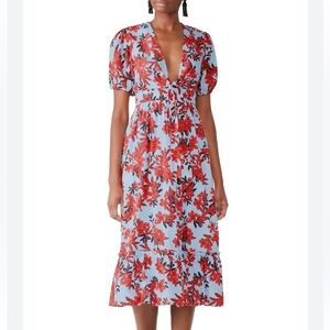 La Maison Talulah. Red Sea Midi Dress. Size M.